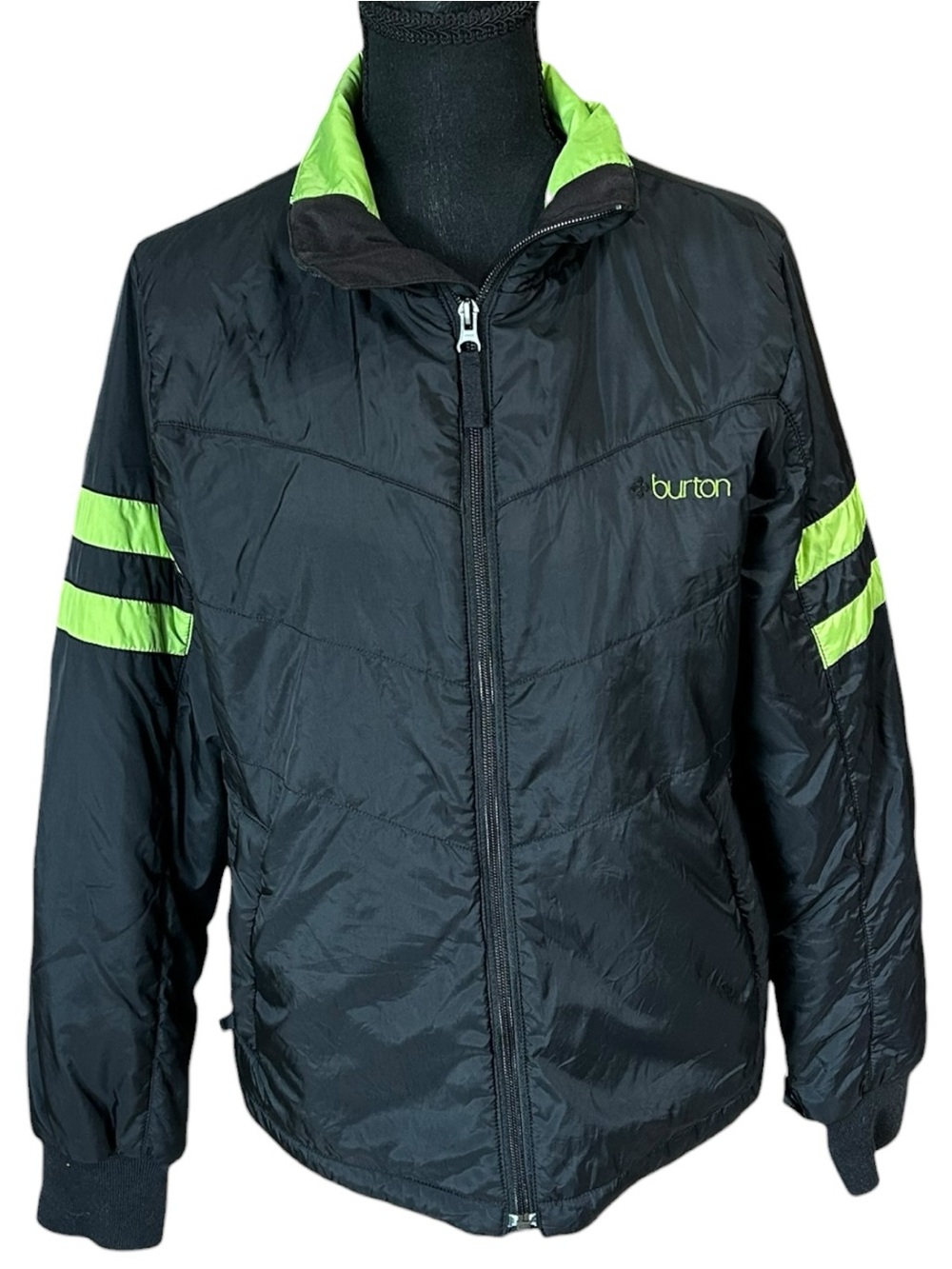 Burton Black Green Puffer Jacket Medium Insulated Streetwear Ski Snow